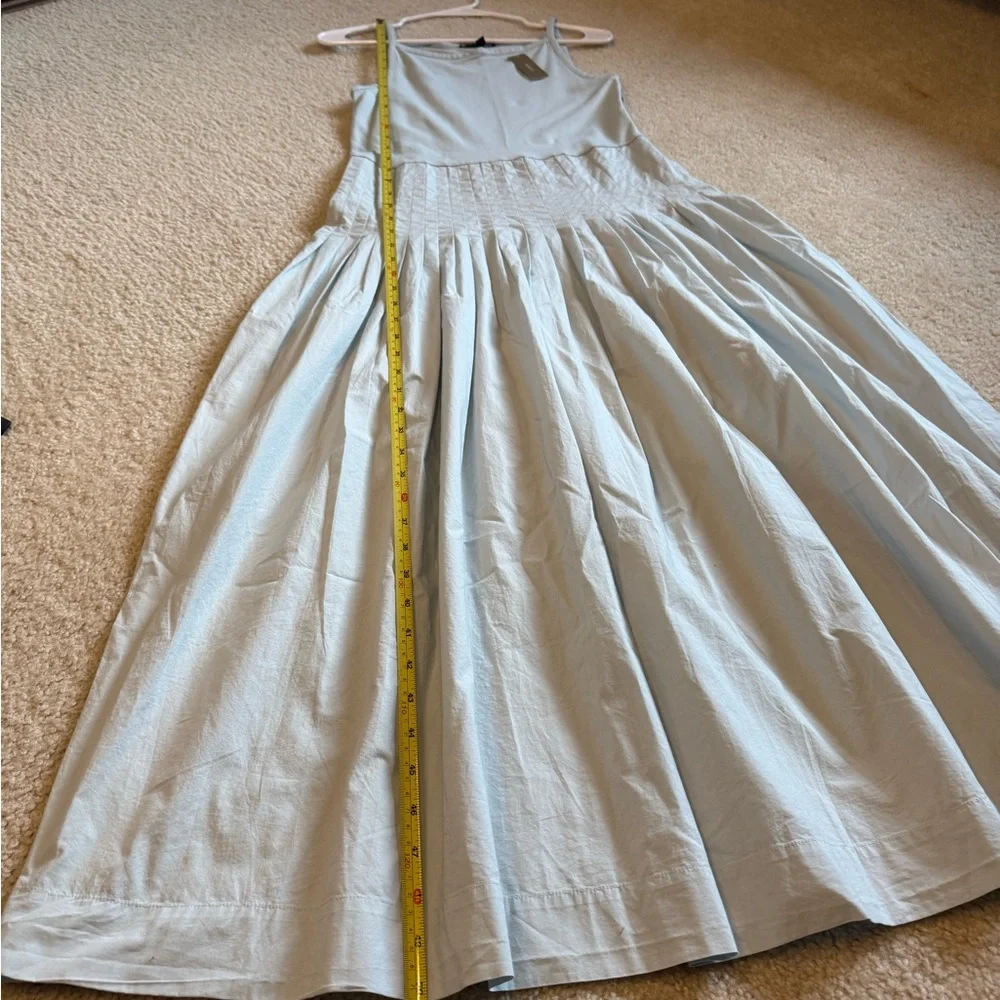 J. Crew light blue pin tuck mix dress